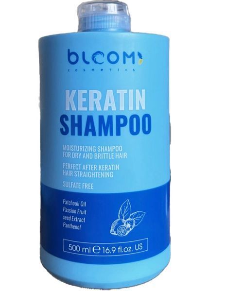 Шампунь безсульфатный BLOOM Keratin Shampoo, 500 мл 40 фото